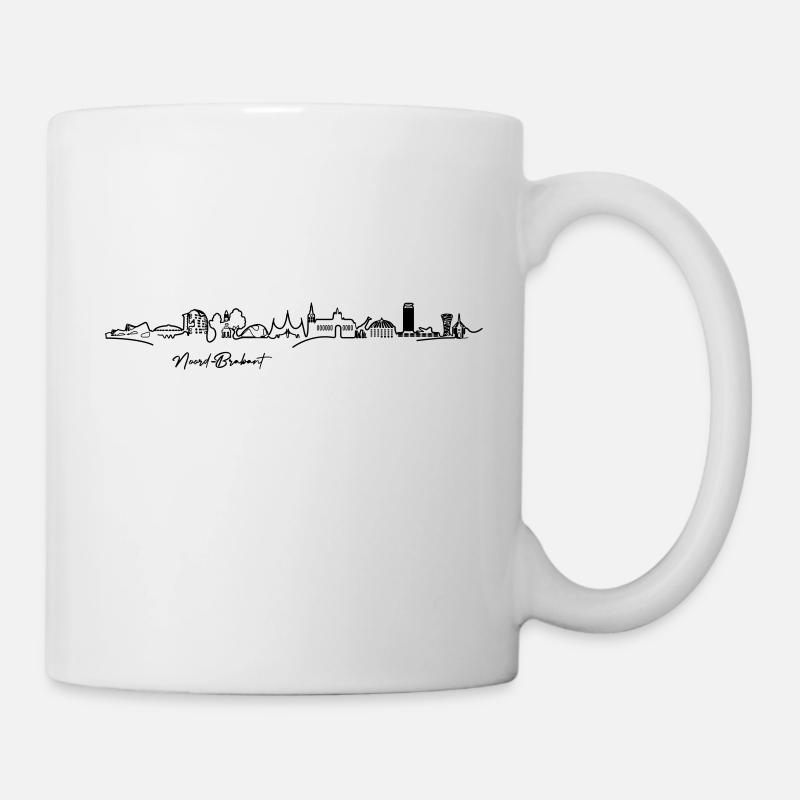 Skyline Nordbrabant - SCHWARZ (Mehrfarbiger Vektor) - Tasse - Weiß