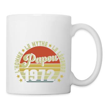 Papou 1972 L'homme Le Mythe La Légende Cadeau - Mug blanc - blanc - Droite