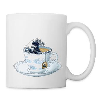 vague de thé La Grande Vague au large de Kanagawa - Mug blanc - blanc - Droite