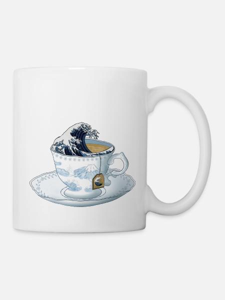 Teewelle Die Große Welle vor Kanagawa - Tasse - Weiß