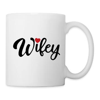 Wifey - Süßes Herz, Geschenk für Frau Verheiratete Frauen - Tasse - Weiß - Rechts