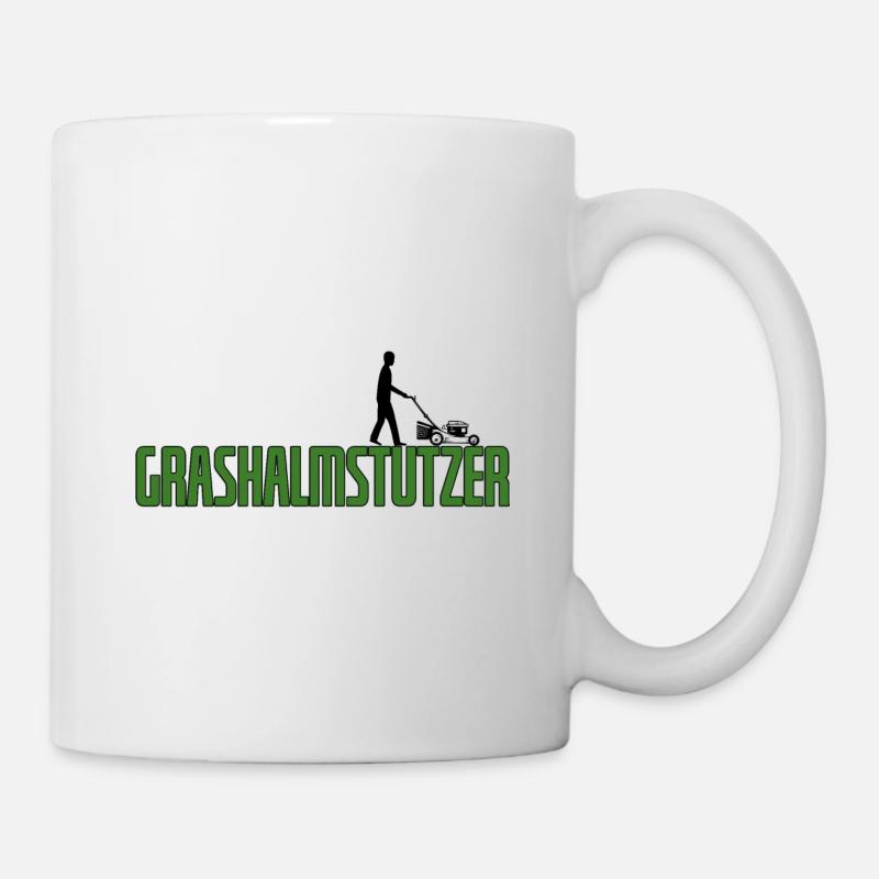 Grashalmstutzer Rasenmäher Gärtner Geschenkidee - Tasse - Weiß