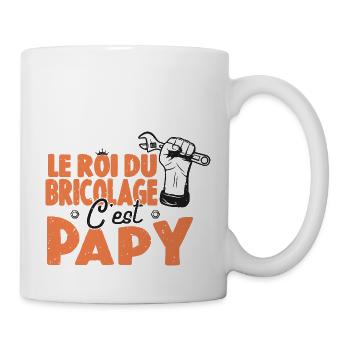 Le Roi Du Bricolage C'est Papy Bricoleur - Mug blanc - blanc - Droite