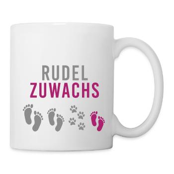 Schwangerschaft Babybauch Rudelzuwachs Mädchen - Tasse - Weiß - Rechts