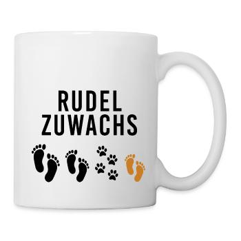 Rudelzuwachs Baby schwanger Hund Katze Geschenk - Tasse - Weiß - Rechts