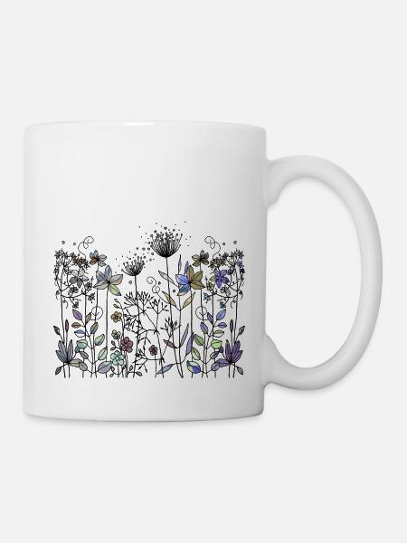 Blumen - Tasse - Weiß