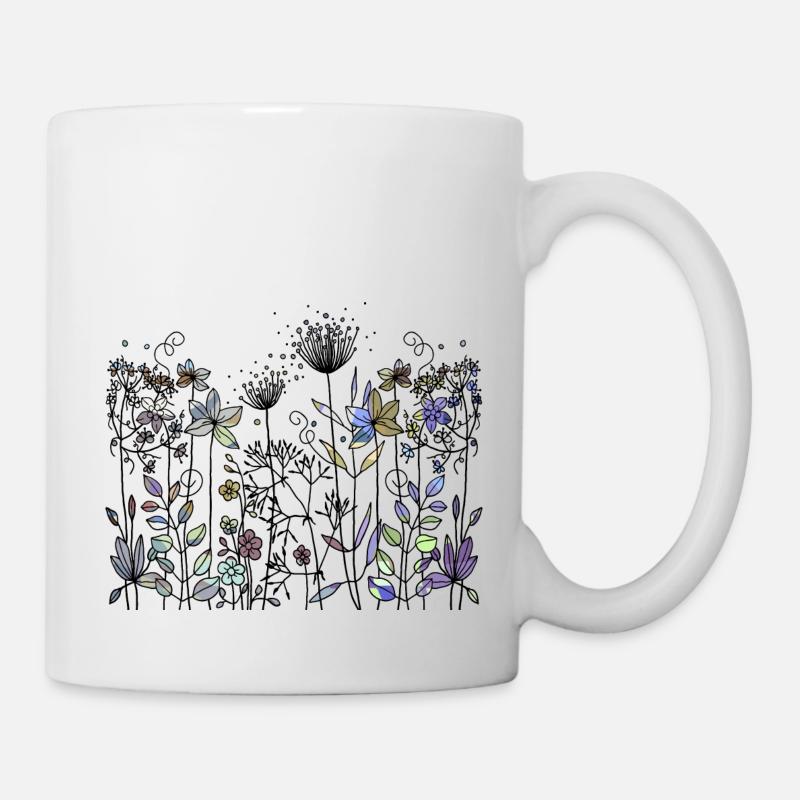 Blumen - Tasse - Weiß