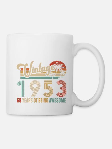 Vintage 1953 Anniversaire 69 ans D'être Awesome - Mug blanc - blanc