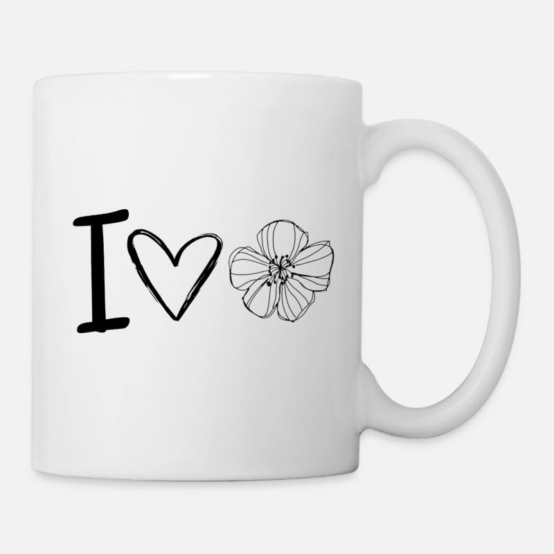 Ich liebe Blumen - Tasse - Weiß