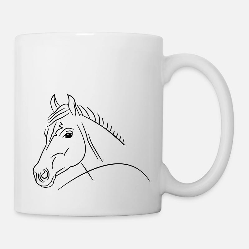 Illustration de tête de cheval - Mug blanc - blanc