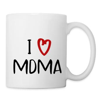 i love mdma Drogen Spruch Schrift - Tasse - Weiß - Rechts