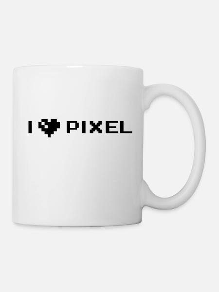 i love pixel - Tasse - Weiß