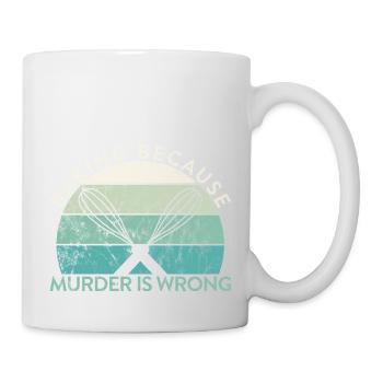 Amateur de pâtisserie pâtisserie parce que le meurtre est un mauvais boulanger - Mug blanc - blanc - Droite