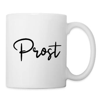 Prost Anstoßen Trinkspruch - Tasse - Weiß - Rechts