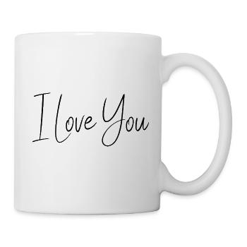 VALENTINSTAG. ICH LIEBE DICH. ICH LIEBE DICH. LIEBE. LIEBE - Tasse - Weiß - Rechts