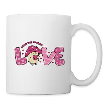 Champignon de cœur d’amour en couples amoureux disant la Saint-Valentin - Mug blanc - blanc - Droite