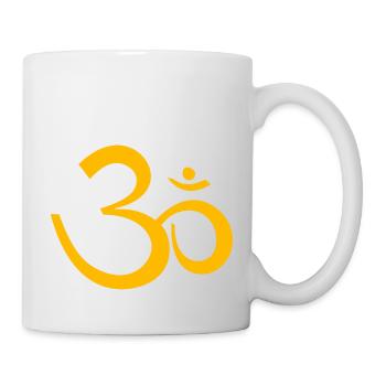 Symbole om ohm jaune transparent zen yoga - Mug blanc - blanc - Droite