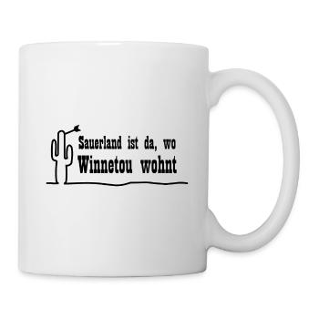 Sauerland ist da, wo Winnetou wohnt - Tasse - Weiß - Rechts