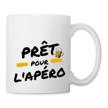 Prêt pour l'apéro cadeau apéro humour - Mug blanc - blanc - Droite