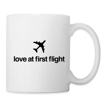 AMOUR AU PREMIER VOL AVION AMOUREUX DE L’AÉROPORT - Mug blanc - blanc - Droite