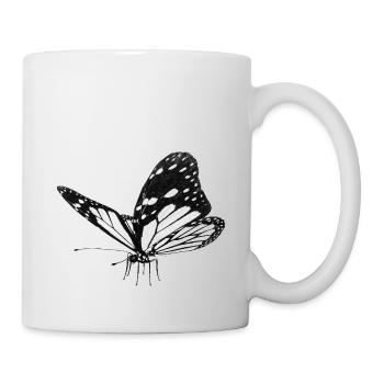 Schmetterling, Falter - Tasse - Weiß - Rechts