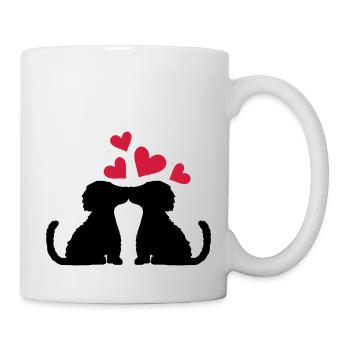 Pärchen küssende verliebte Hunde - Tasse - Weiß - Rechts