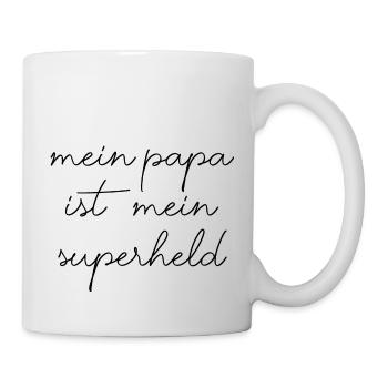 Papa ist mein Superheld Schrift Spruch - Tasse - Weiß - Rechts