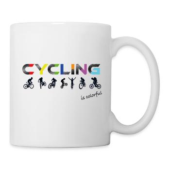 Cycling is colorful ! lgbtq, pride, pride month - Mug - white - Right