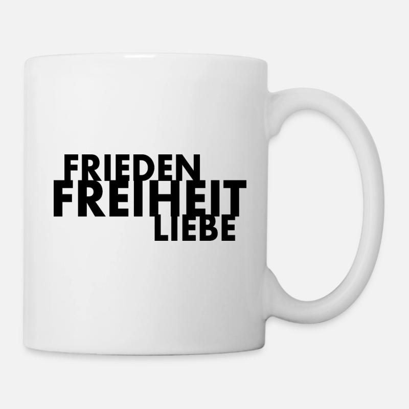 Frieden freiheit liebe - Tasse - Weiß