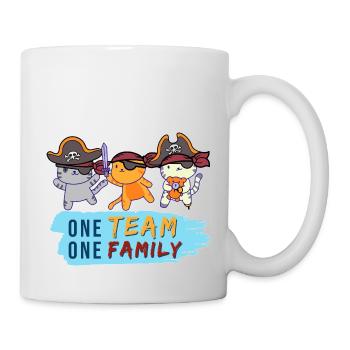 équipe famille chat pirate enterrement de vie de jeune fille motard - Mug blanc - blanc - Droite