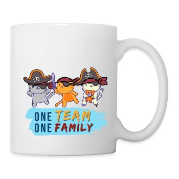 équipe famille chat pirate enterrement de vie de jeune fille père - Mug blanc - blanc - Droite