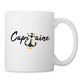 Capitaine Kapitän französisch Boot Yacht Geschenk - Tasse - Weiß - Rechts
