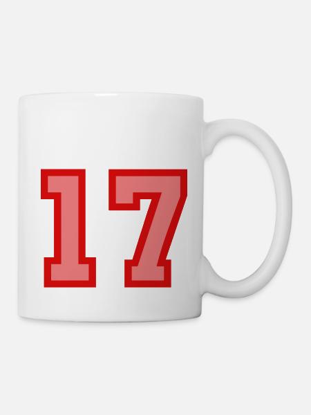 Coole Retro Retrostyle Jersey Nummer Rückennummer - Tasse - Weiß