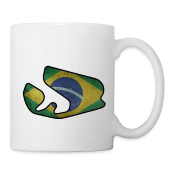 Brasilien Rennstrecke mit Flagge - Tasse - Weiß - Rechts