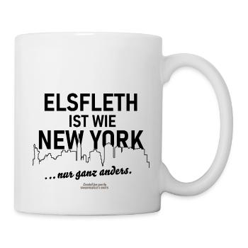 Elsfleth ist wie New York. Nur ganz anders! - Tasse - Weiß - Rechts