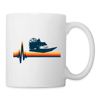 Airboat Fanboat Airboating Swamp Boat Heartbeat - Mug blanc - blanc - Droite