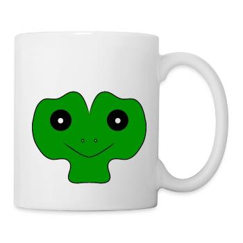 Lustiges Froschgesicht - Tasse - Weiß - Rechts