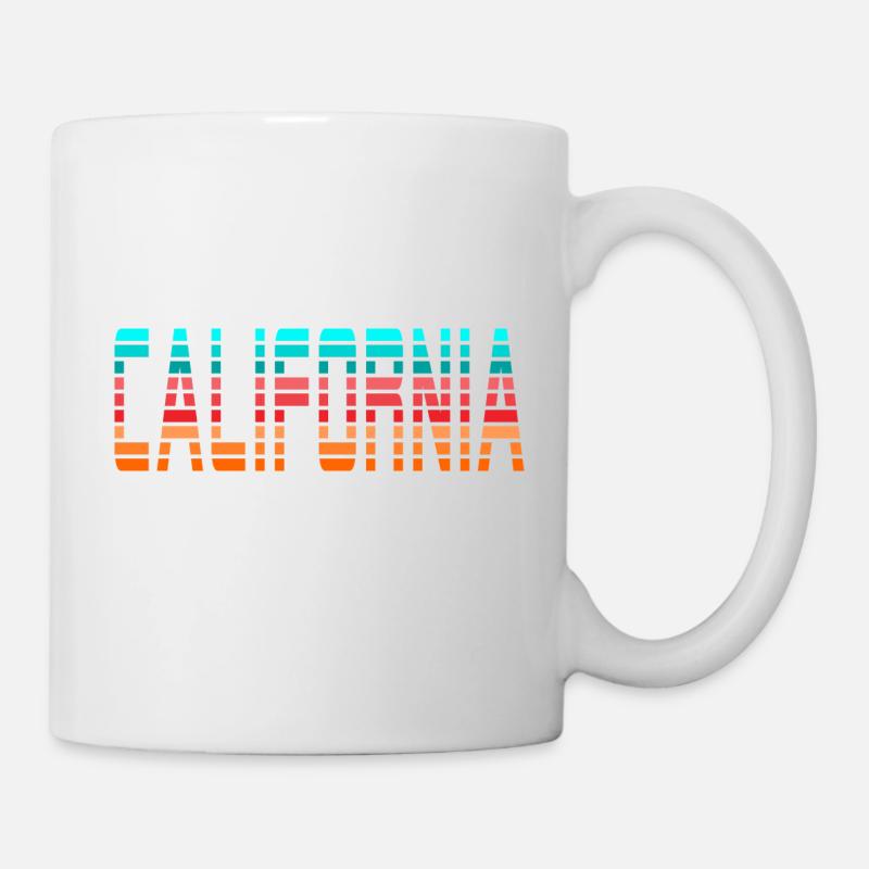 California - orange rouge bleu - Mug blanc - blanc