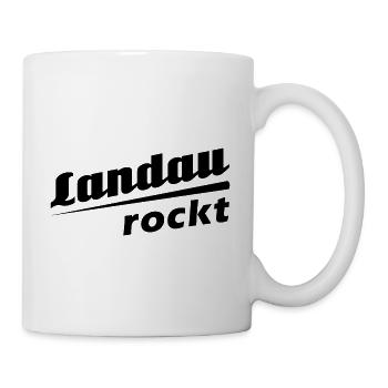 Landau rockt - Textdesign mit Stadtnamen - Tasse - Weiß - Rechts