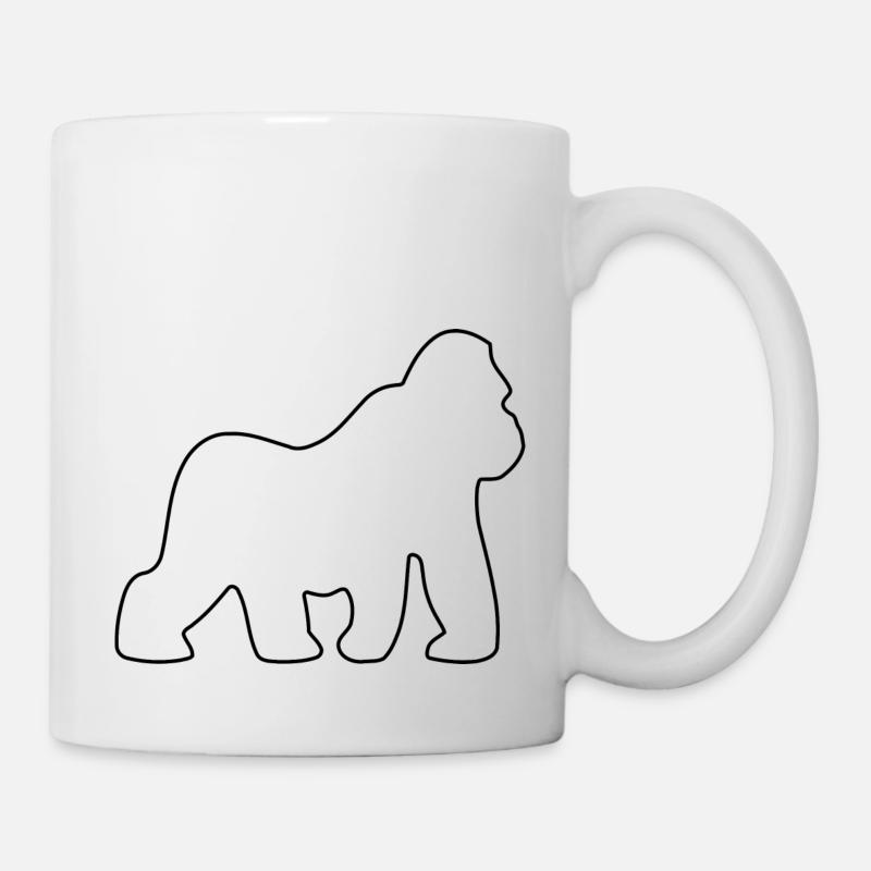 Gorilla, Silverback, Monkey, Monkey, Gorillas, - Mug - white