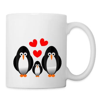 pinguin Familie - Tasse - Weiß - Rechts