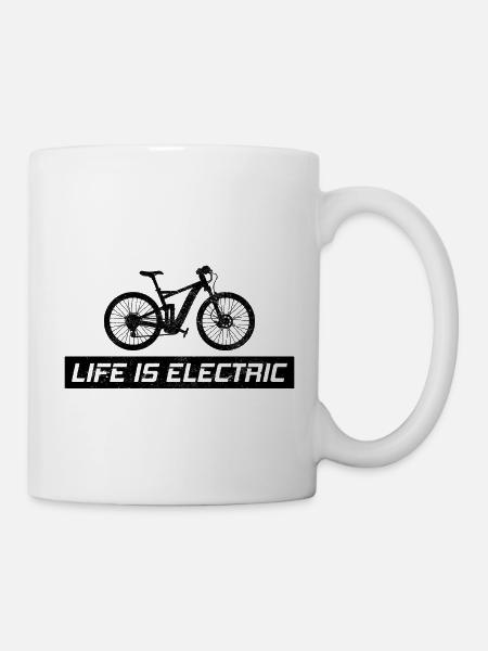 E-Bike Vélo électrique Vélo Cyclisme Biker VTT - Mug blanc - blanc
