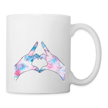 Doigt et coeur - Mug blanc - blanc - Droite