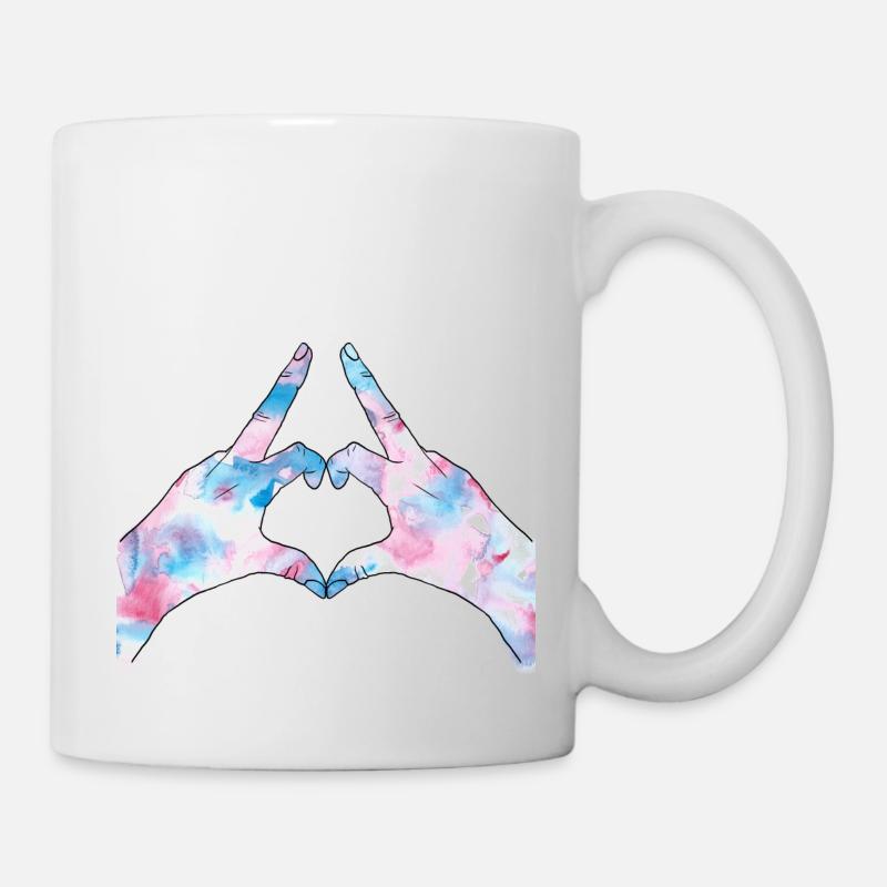 Finger and heart - Mug - white