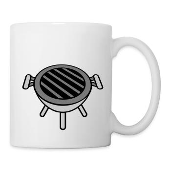 Runder kleiner Kohlegrill Barbecue - Tasse - Weiß - Rechts