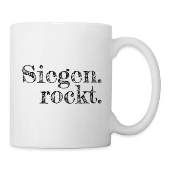 Siegen rockt - Textdesign mit Stadtnamen - Tasse - Weiß - Rechts