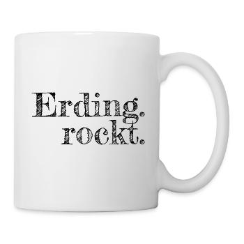 Erding rockt - Textdesign mit Stadtnamen - Tasse - Weiß - Rechts