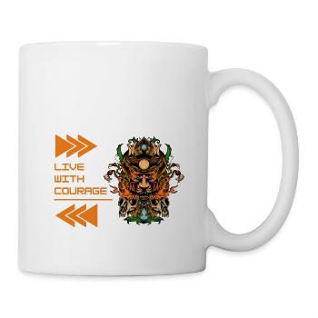 Illustration orange et verte Conception de motivation - Mug blanc - blanc - Droite