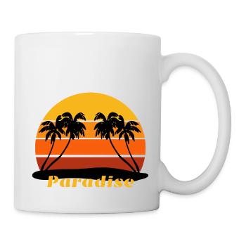 Black Yellow Orange Red Paradise Design - Mug - white - Right