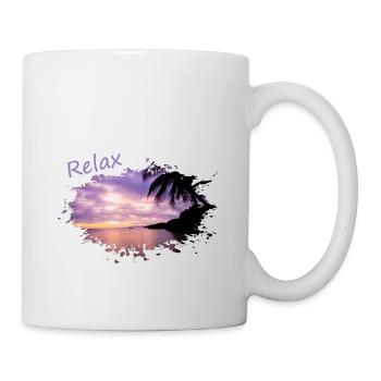 relax chill out Palmen palms sundown - Tasse - Weiß - Rechts